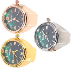 Pcs Women Decorative Finger Ring Watches Mini Creative Dial Ring Watch colonization inflexible productivity and Unique Present for Family and Friends KESYOO 3 