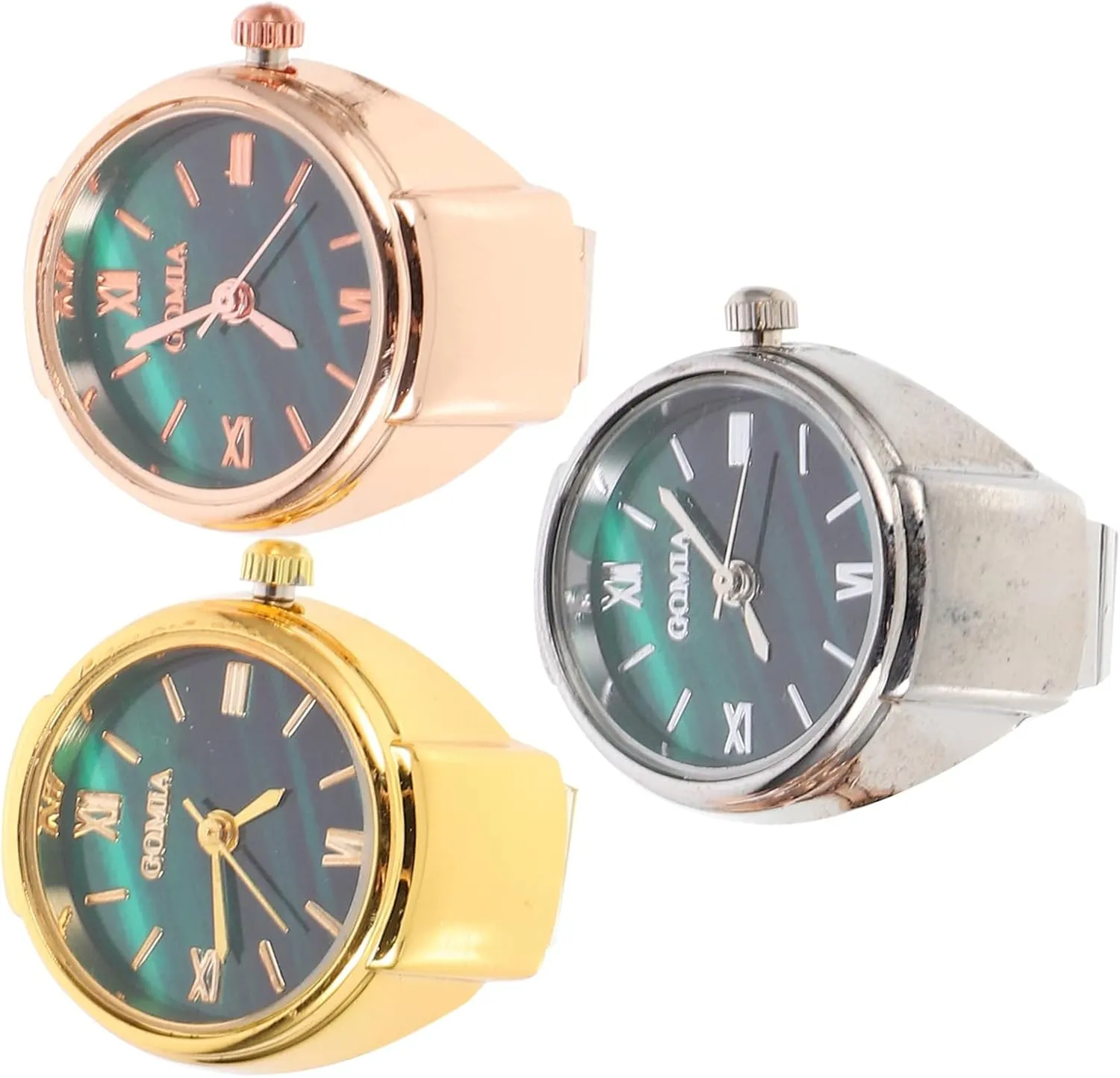 Pcs Women Decorative Finger Ring Watches Mini Creative Dial Ring Watch colonization inflexible productivity and Unique Present for Family and Friends KESYOO 3 