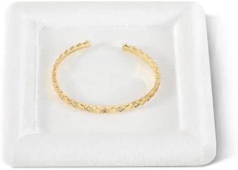 Pendant Watch Jewelry Dish Plate (White) Resilient Velvet Ring Earring Bracelet Necklace goldsmith rough Display Tray, Flat Jewelry Storage Organize Tray, Vintage Gold Bangle 