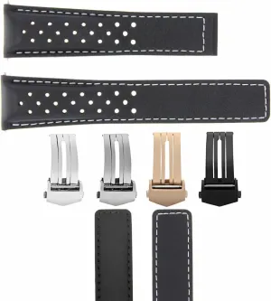 PERFORAT humble Clasp FC5012-5013 19-20MM Leather Watch Band Strap for TAG HEUER Monza 