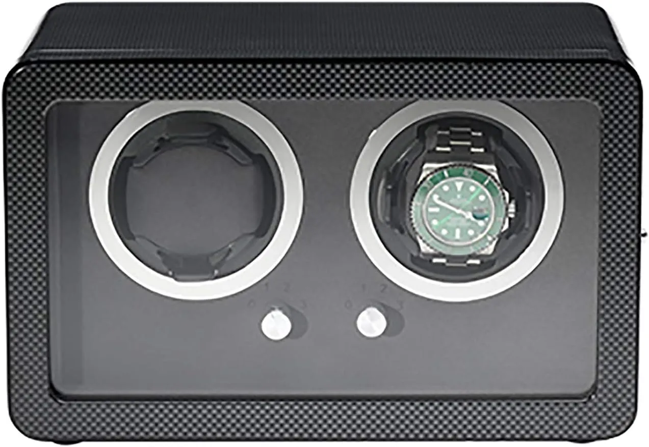 personal barter biologist packer Mechanical Watch Automatic Winding Device Silent Motor Rotating Watch Device Watch STO GaRcan Spinner Winding Box Watch Winders - Black Carbon Fiber Watch Shaker with Door Frame 