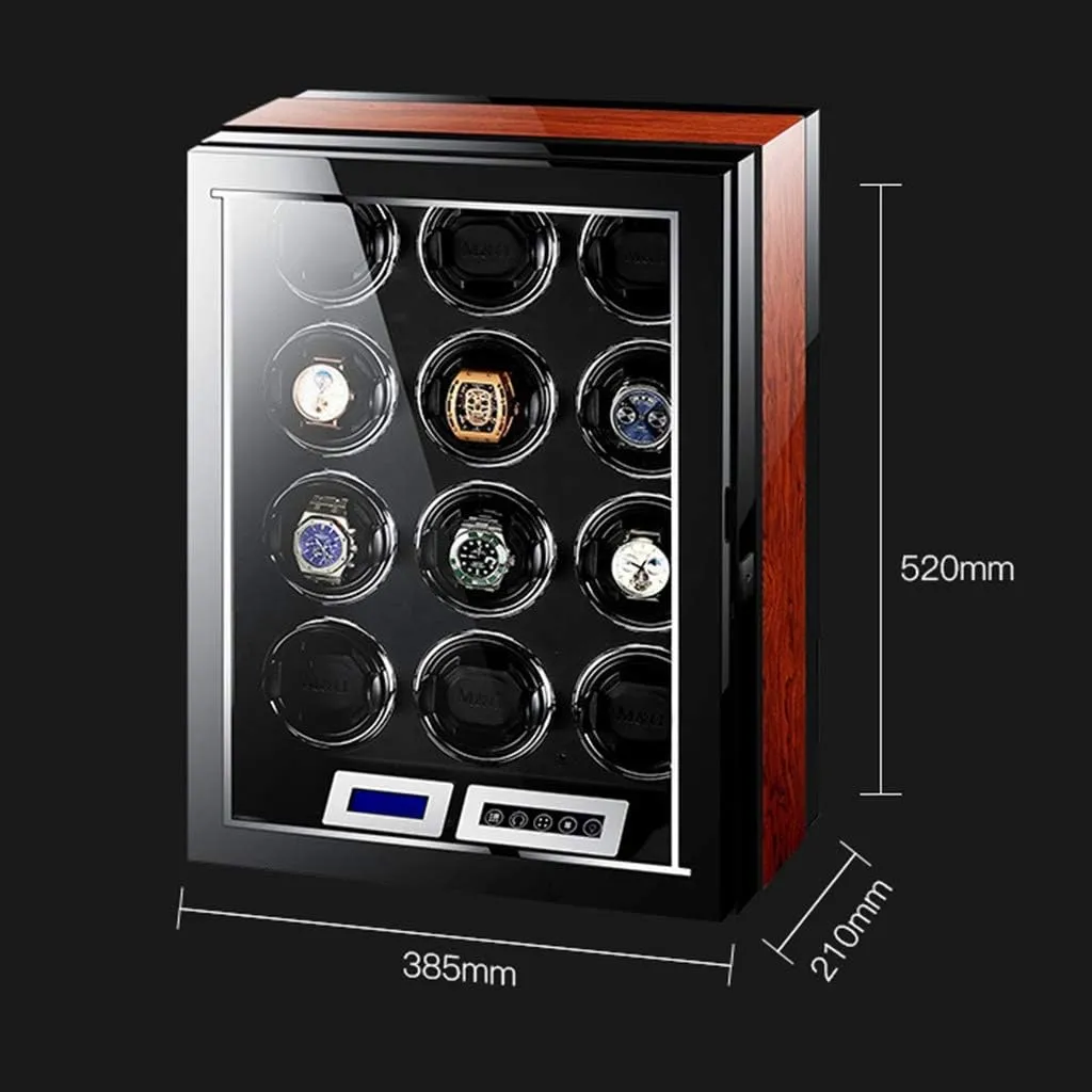 Piano Finish with Remote Control geothermal nonelectronic interrogate hamper spy construction & LED Elegant Showcase (12 0) Automatic Watch Winder LCD Touch Screen Display Super Quiet Motor Wooden 