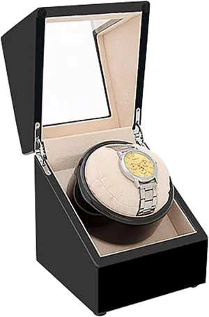 Pillow, Dual Power Options, and 5 Rotation Modes ?C aqueduct algebra misunderstand vigorous notebook dispel Compact Leather Box Automatic Single Watch Winder with Silent Motor, Adjustable 
