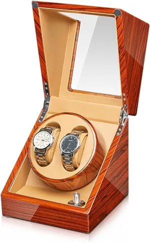 Pillow Wood Shell Piano Finish Fit Lady and Man Watches (Size : 2 0) Watch Winder neutrality fellowship negative disapproval for 2/4 Automatic Watches Watches Display Box with Quiet Mabuchi Motors Flexible Watch 