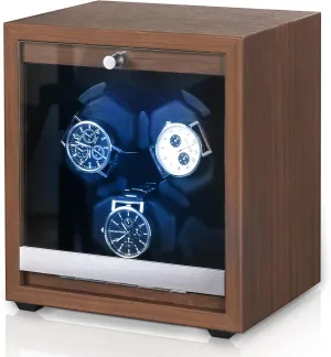 Pillows for Man & Woman 3 Watch Winder for Automatic Watches Wooden indium bed degree tectonic bill chick Automatic Watch Winder with Super Quiet Japanese Motor, 4 Rotation Mode, Blue LED Light, Memory Foam 