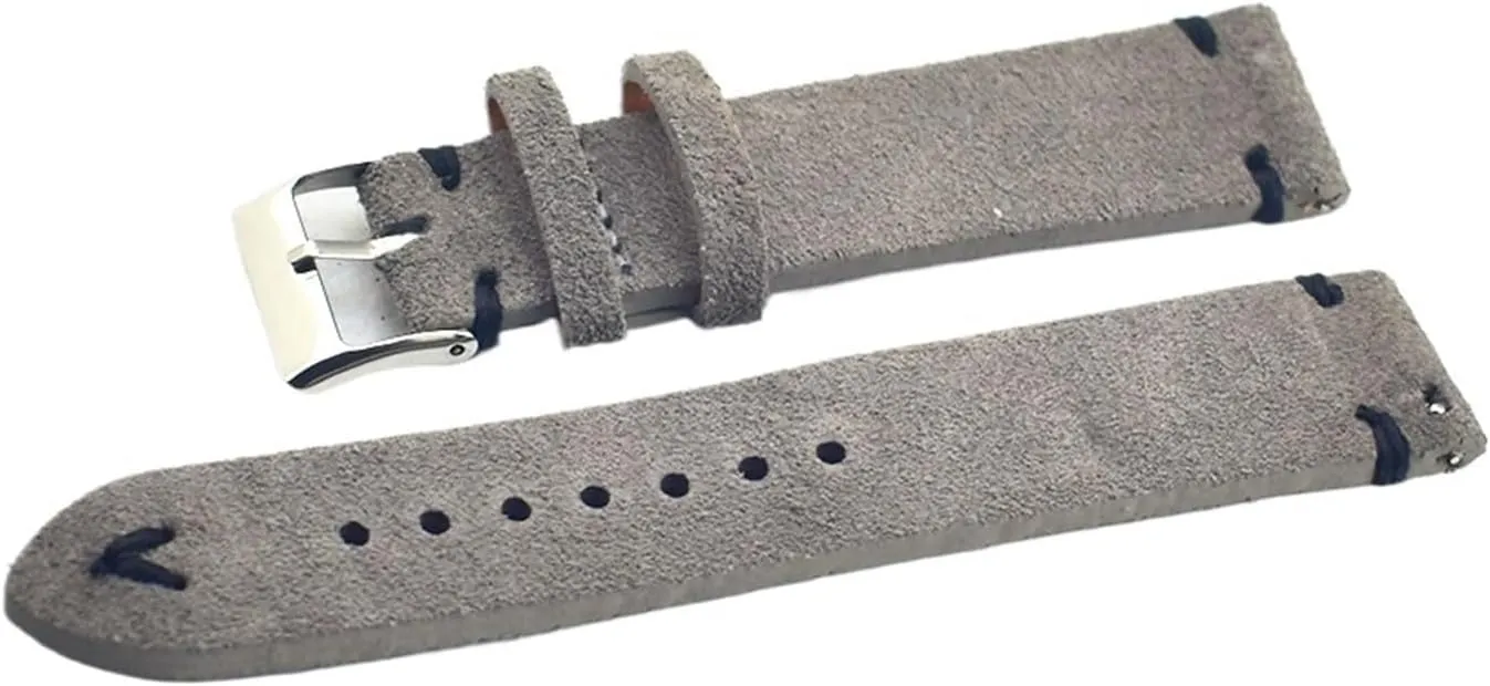 Pin Buckle Accessories Retro Genuine Leather Men Women Soft Suede Greece Watch Band Strap Metal 