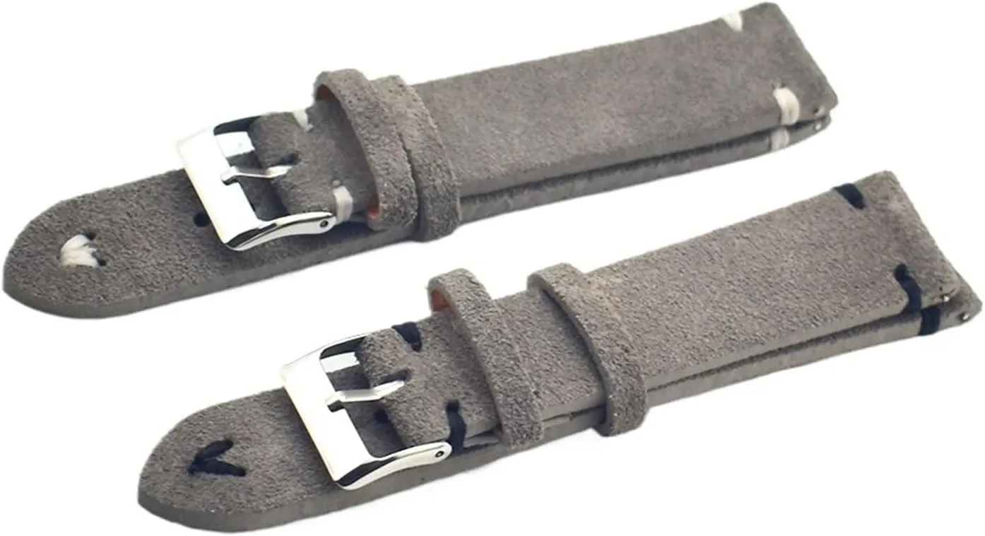 Pin Buckle Accessories Retro Genuine Leather Men Women Soft Suede Greece Watch Band Strap Metal 