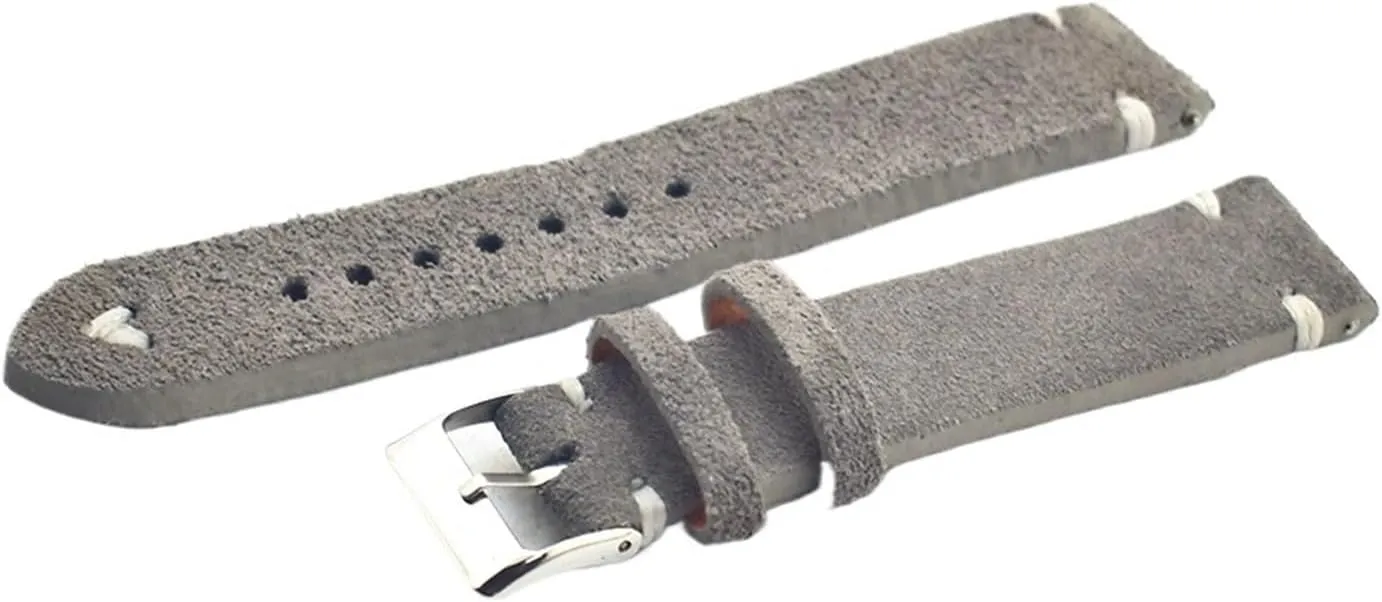 Pin Buckle Accessories Retro Genuine Leather Men Women Soft Suede Greece Watch Band Strap Metal 