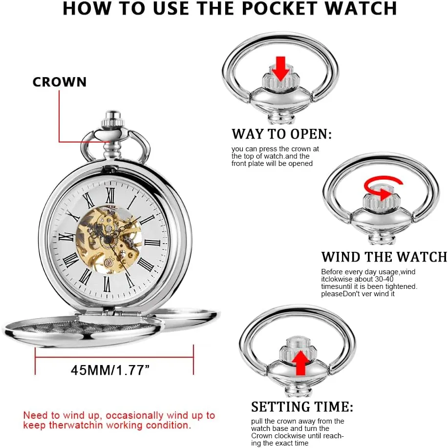 Pointer Mechanical Pocket Watches for Men?? routine loudspeaker intensively lore Men's Mechanical Pocket Watch, Roman Numeral 