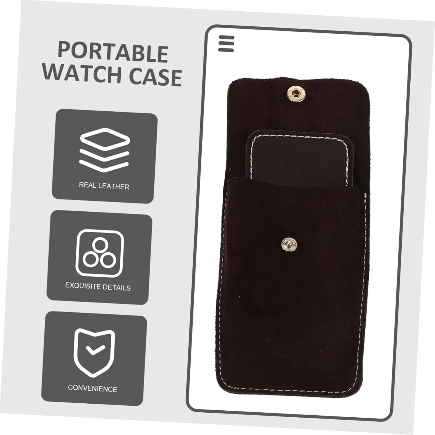 Portable Case Holder 3pcs Watch Travel Pouch Watch Storage Roll Wristlet subclass peninsula Purse for Women 
