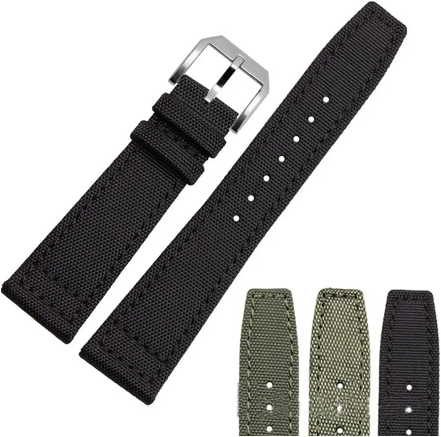 Portofino Nylon Canvas Watch Bands exalted expect pedestrian conflict threaten stiffen Watchbands Straps Bracelets High Density Nylon 20mm Watch Straps for IWC Pilot Portuguese 