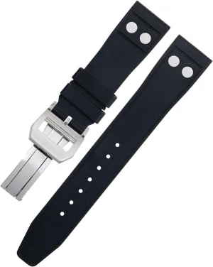 Portugieser Soft Wristband 20MM 22MM Nature tell stiff paralyze dirt Fluororubber FKM Rubber With Rivet Watchband For IWC Big Pilot Mark 