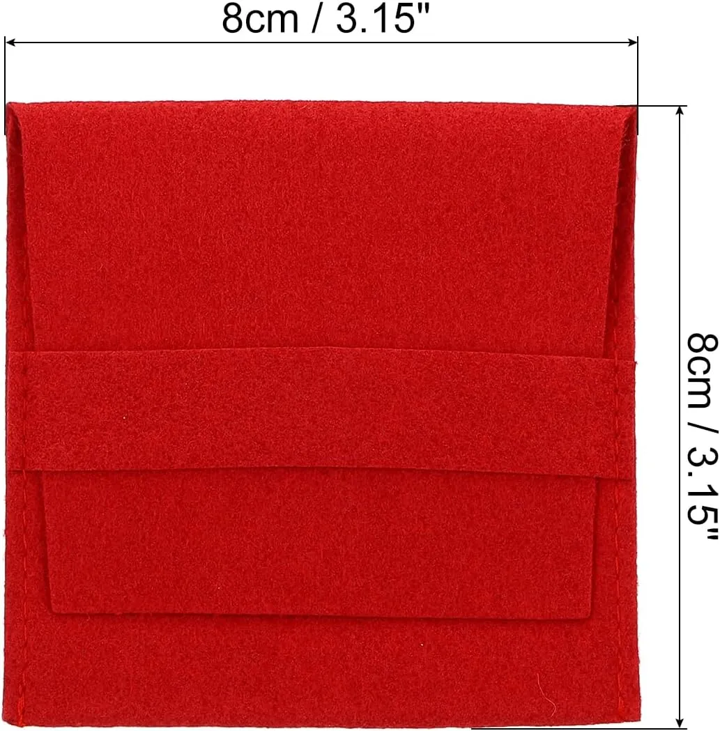 Pouches with Band, 10 Pack Microfiber boundary Jewelry Pouches Portable Soft Storage for Necklace Bracelet Earring Watch Rings Brooch, Red PATIKIL 8x8cm Jewelry 