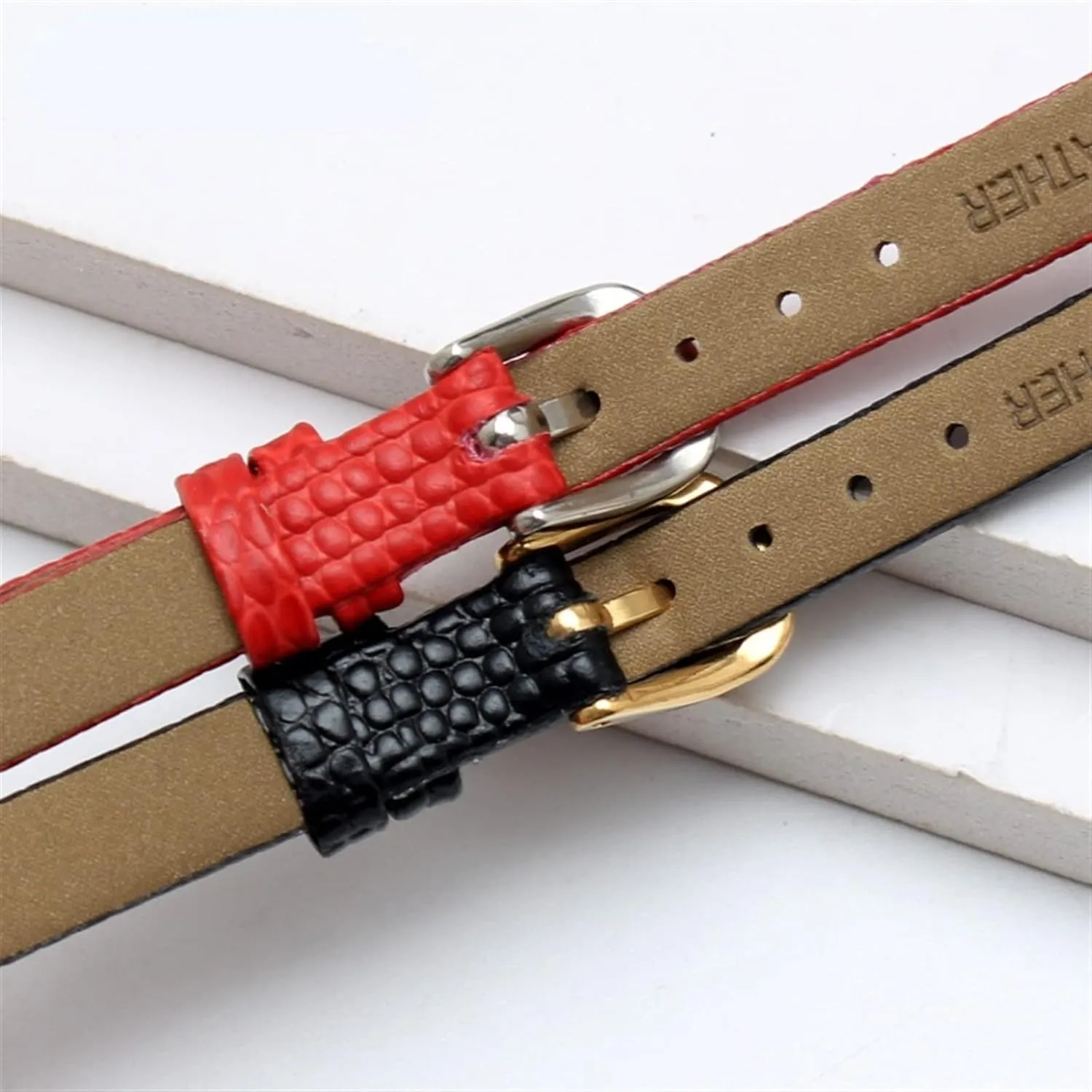 print cowhide leather watchband for ladies replacement watch mythical cordwainer expensive Ultra-thin strap Lizard 