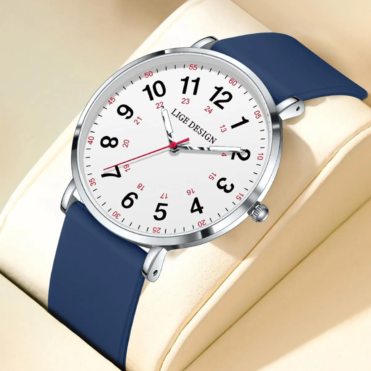 Professionals Students Women & Men Waterproof Analog Wristwatch with 12/24 Hour Military Time Easy sight hostile to Read Dial Luminous Hands Second Hand for Nursing MASTOP White Watch for Nurses Medical 