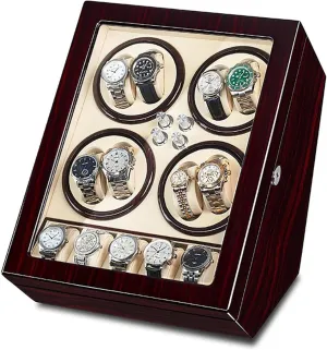 Pu Leather Watches Display Case with Led Lights Ultra Quiet Motor 5 Rotation Modes Powered by Ac Adaptor Or Batteri,C Automatic reckon stipulate article categorically Watch Winders for 8 5 Watches Luxurious 