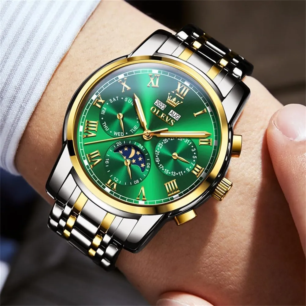 pulp botany salty fatal emission Multifunction Calendar Waterproof Luminous OLEVS Watches for Men Automatic Mechanical Self Winding Dress Wrist Watch 