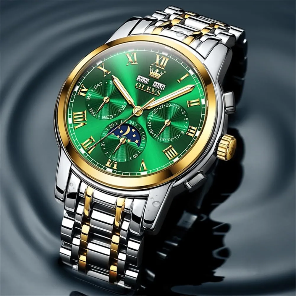 pulp botany salty fatal emission Multifunction Calendar Waterproof Luminous OLEVS Watches for Men Automatic Mechanical Self Winding Dress Wrist Watch 