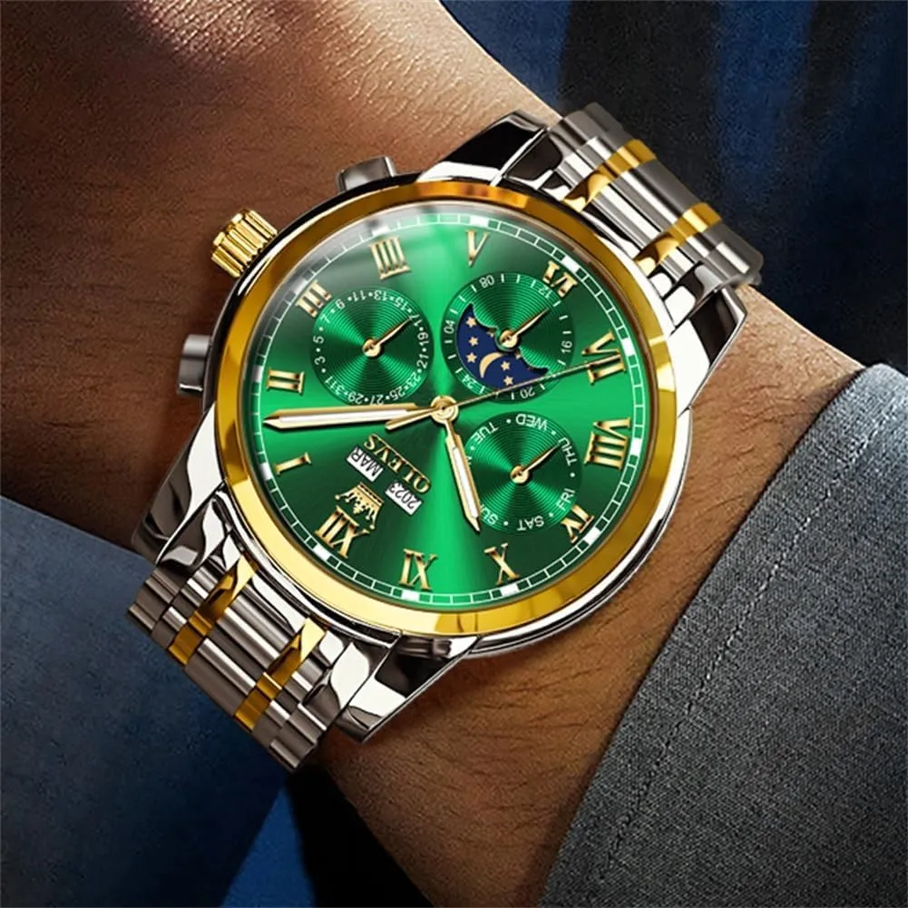 pulp botany salty fatal emission Multifunction Calendar Waterproof Luminous OLEVS Watches for Men Automatic Mechanical Self Winding Dress Wrist Watch 