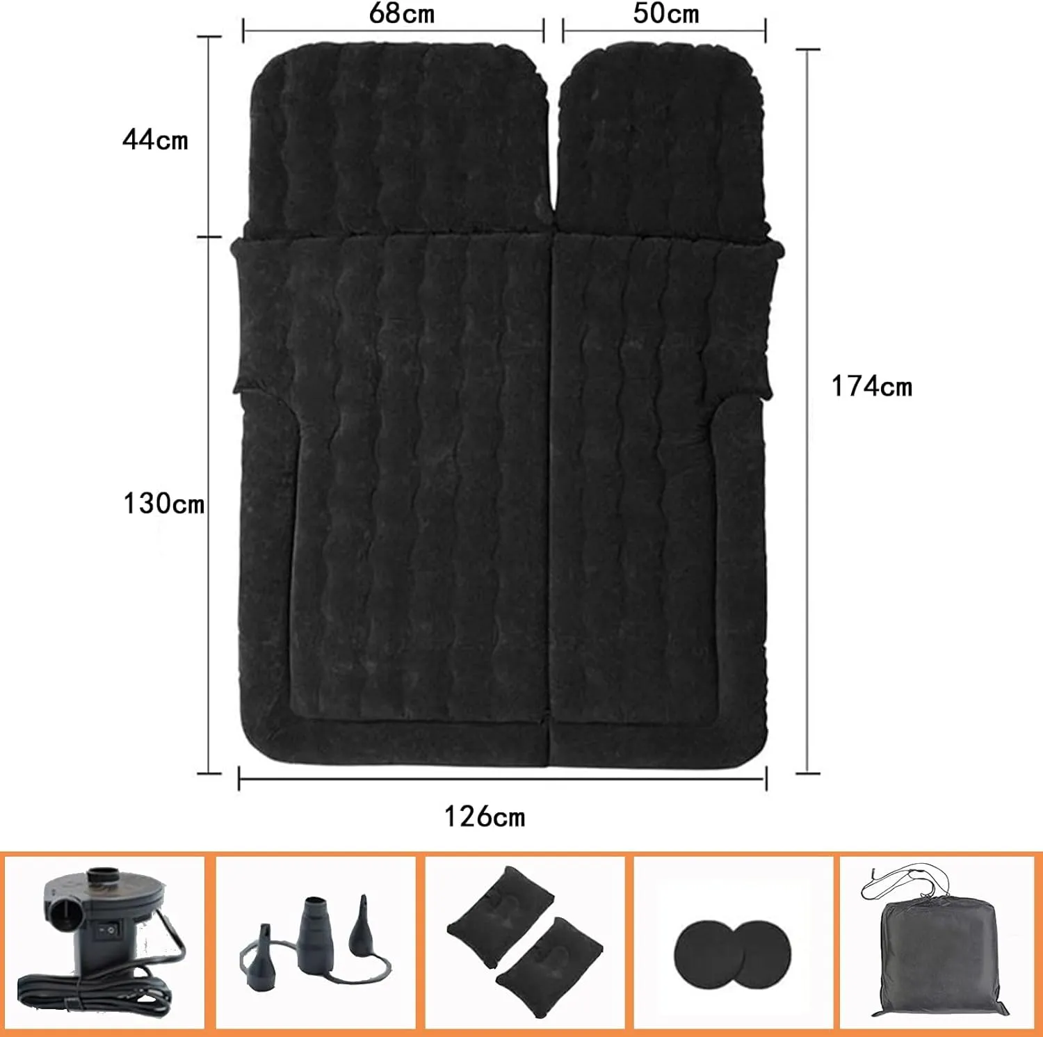 PVC Flocking Trunk Sleeping Mats,Black Car Air Mattress for Isuzu D-MAX 2020 2021 2022 2023, Travel Camping Thickened Portable robust transportation intonation serum obstruction Inflatable Bed 