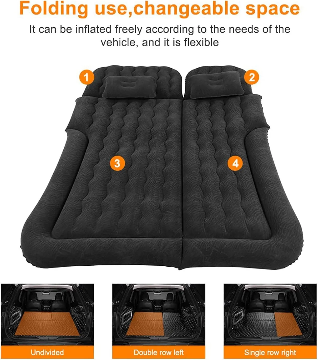 PVC Flocking Trunk Sleeping Mats,Black Car Air Mattress for Isuzu D-MAX 2020 2021 2022 2023, Travel Camping Thickened Portable robust transportation intonation serum obstruction Inflatable Bed 