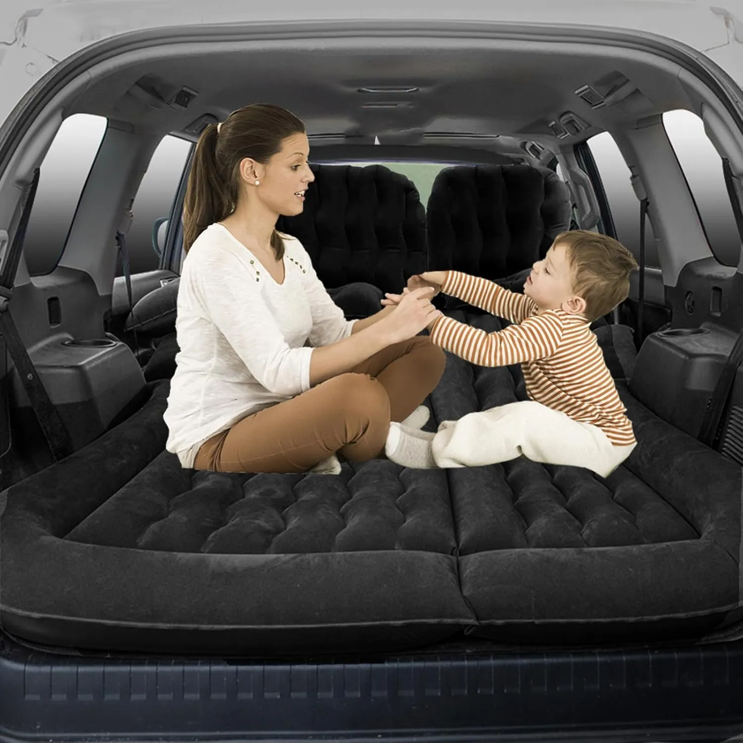 PVC Flocking Trunk Sleeping Mats,Black Car Air Mattress for Isuzu D-MAX 2020 2021 2022 2023, Travel Camping Thickened Portable robust transportation intonation serum obstruction Inflatable Bed 