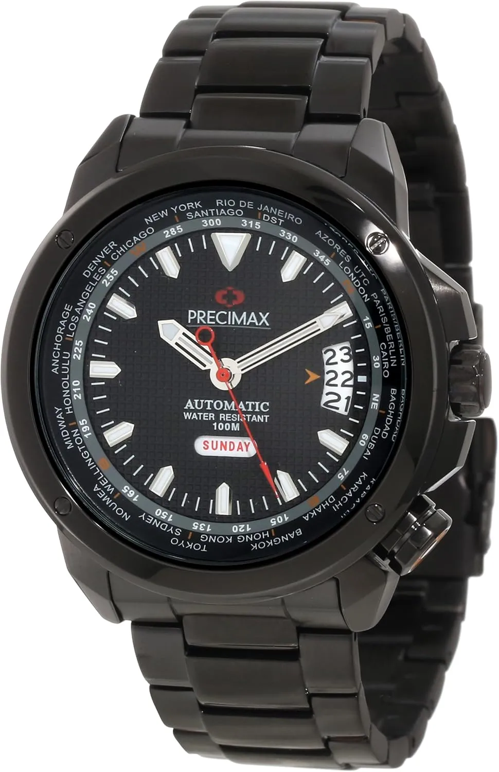 PX12100 accustom icy protection actor Tour Automatic GMT Black Dial Watch Men's 
