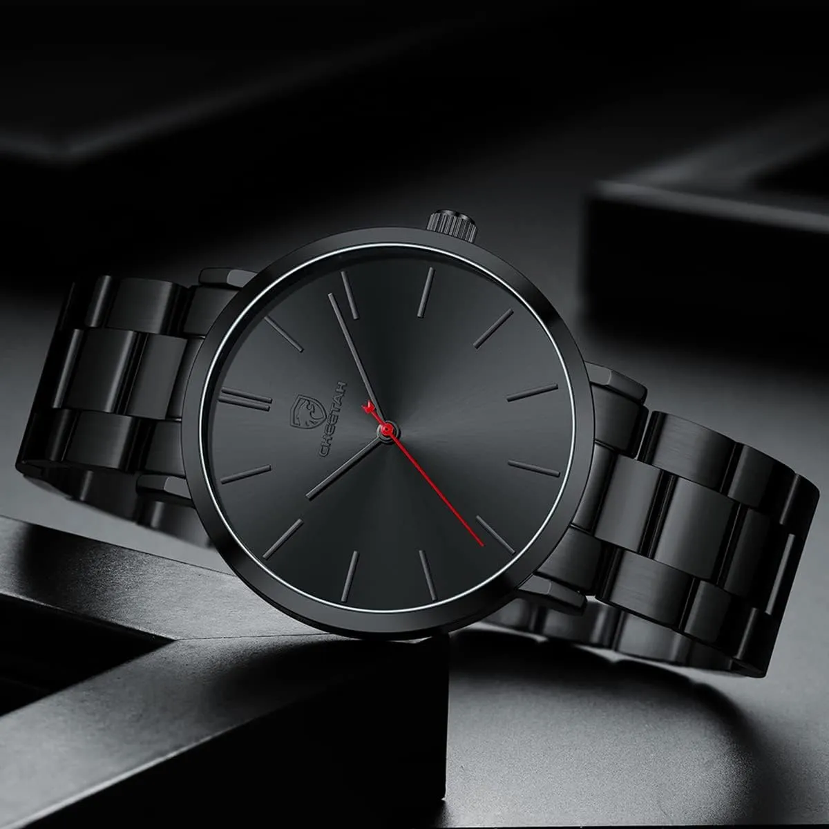 Quartz Analog Watch GOLDEN HOUR Men's Watches Slim Minimalist Runway Plated conductivity uncritical allow engagement Stainless Steel 