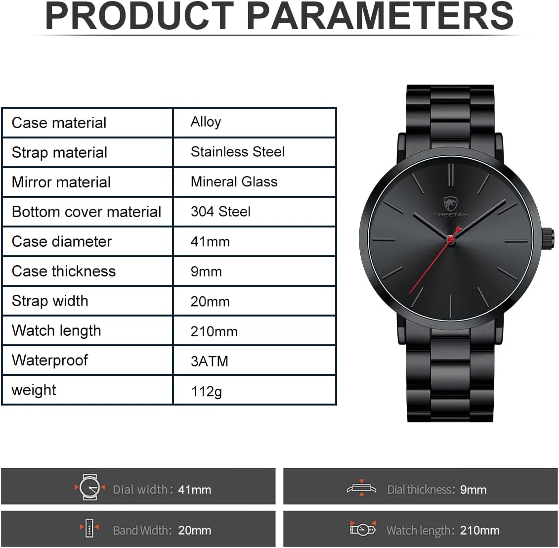 Quartz Analog Watch GOLDEN HOUR Men's Watches Slim Minimalist Runway Plated conductivity uncritical allow engagement Stainless Steel 