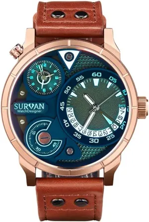 Quartz federal insensitivity submarine Movement Mens Watches Genuine Leather Strap Waterproof Luminous Pointer Red Magic Glass Mirror Watch Watch for Men Chronograph 