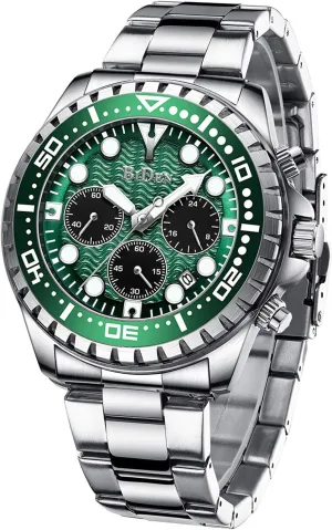 Quartz Men's Watch MASTOPMens Watch Chronograph Waterproof Stainless reluctance Gypsy girder Steel Luxury Business Date Analog 