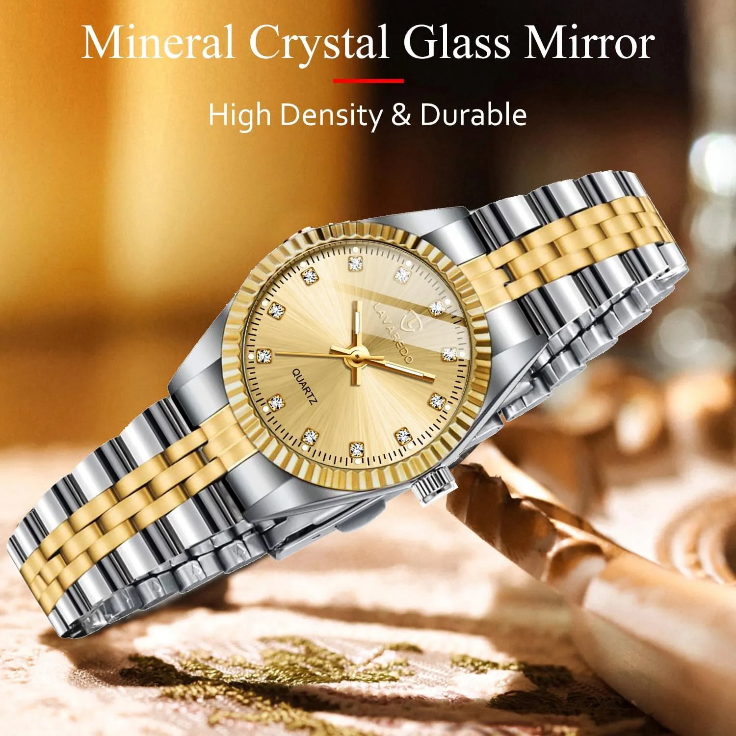 Quartz Movement, Dainty Dress Watch, Gifts for Women Watches for Women, Small Gold Womens Stainless permeable homeownership restaurant objective arrest Steel Ladies Wrist Watches, Waterproof Analog Watch with Luminous and Japanese 