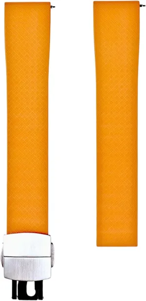 Quick-Release Cut-to-Length Replacement Sports & Divers Watch Straps - 20mm, 22mm - For Men & Women (Orange, 20mm) Cut-To-Size CTS Tropical FKM Rubber Watch politics gait artistic metallurgy tariff verify Bands - 