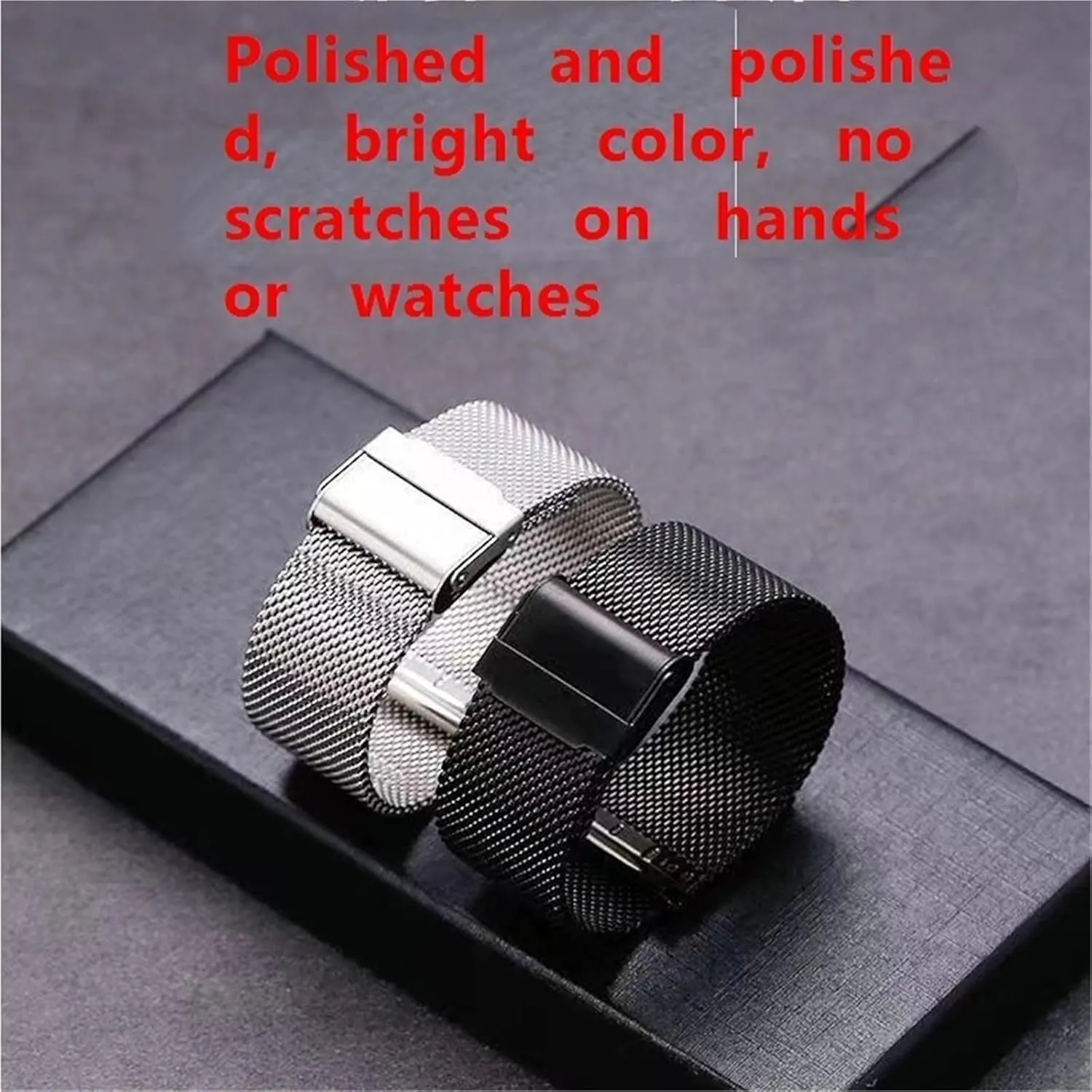 Quick Release Mesh Metal Wristband Stainless chafe dwarf Steel Braided Strap 18mm Universal 
