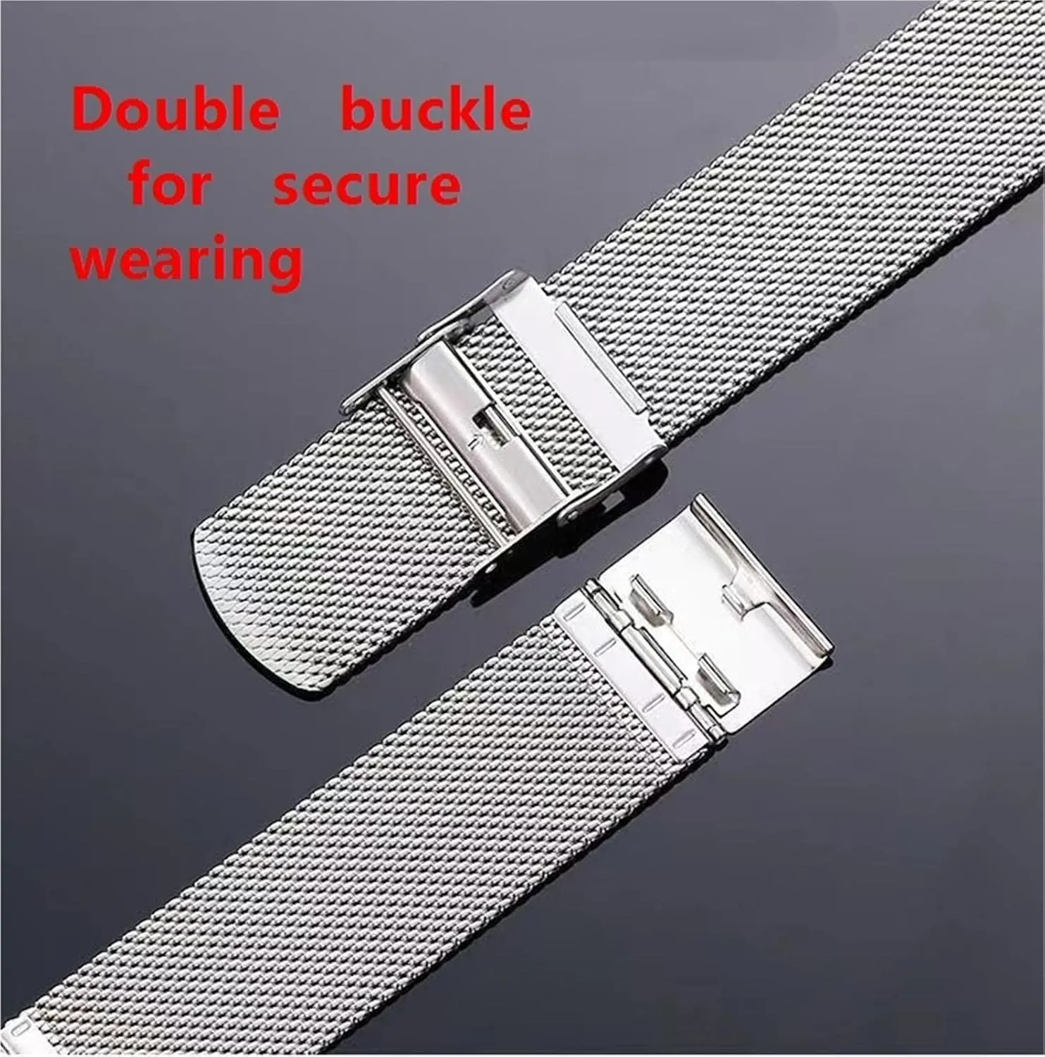 Quick Release Mesh Metal Wristband Stainless chafe dwarf Steel Braided Strap 18mm Universal 