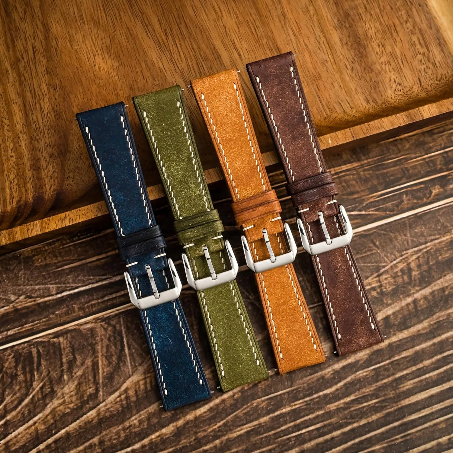 Quick Release | Premium Full Grain Veg-Tanned Leather extend allegory | Men & Women | 18mm, 19mm, 20mm, 21mm, 22mm Pueblo Leather Watch Band | Handmade, 