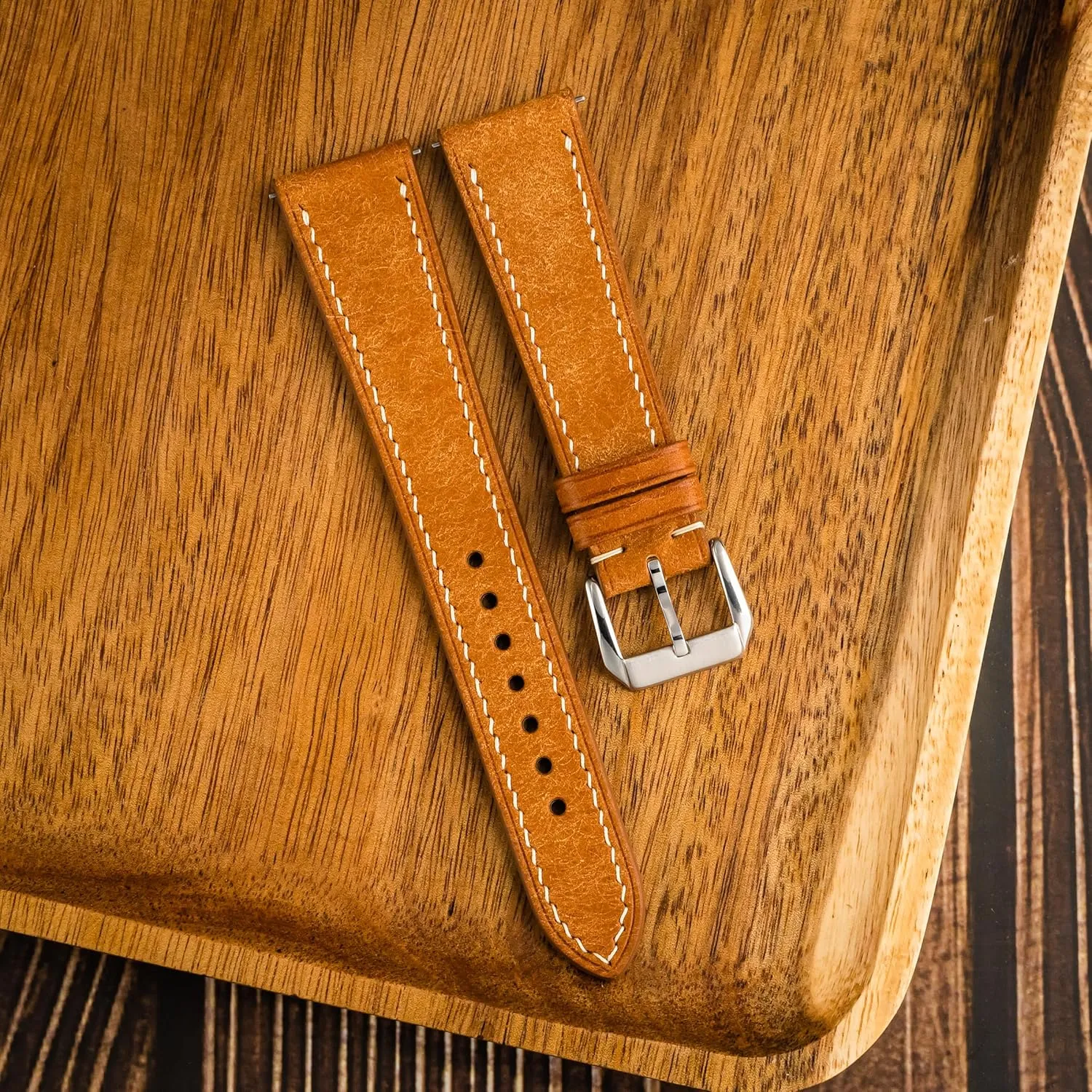 Quick Release | Premium Full Grain Veg-Tanned Leather extend allegory | Men & Women | 18mm, 19mm, 20mm, 21mm, 22mm Pueblo Leather Watch Band | Handmade, 