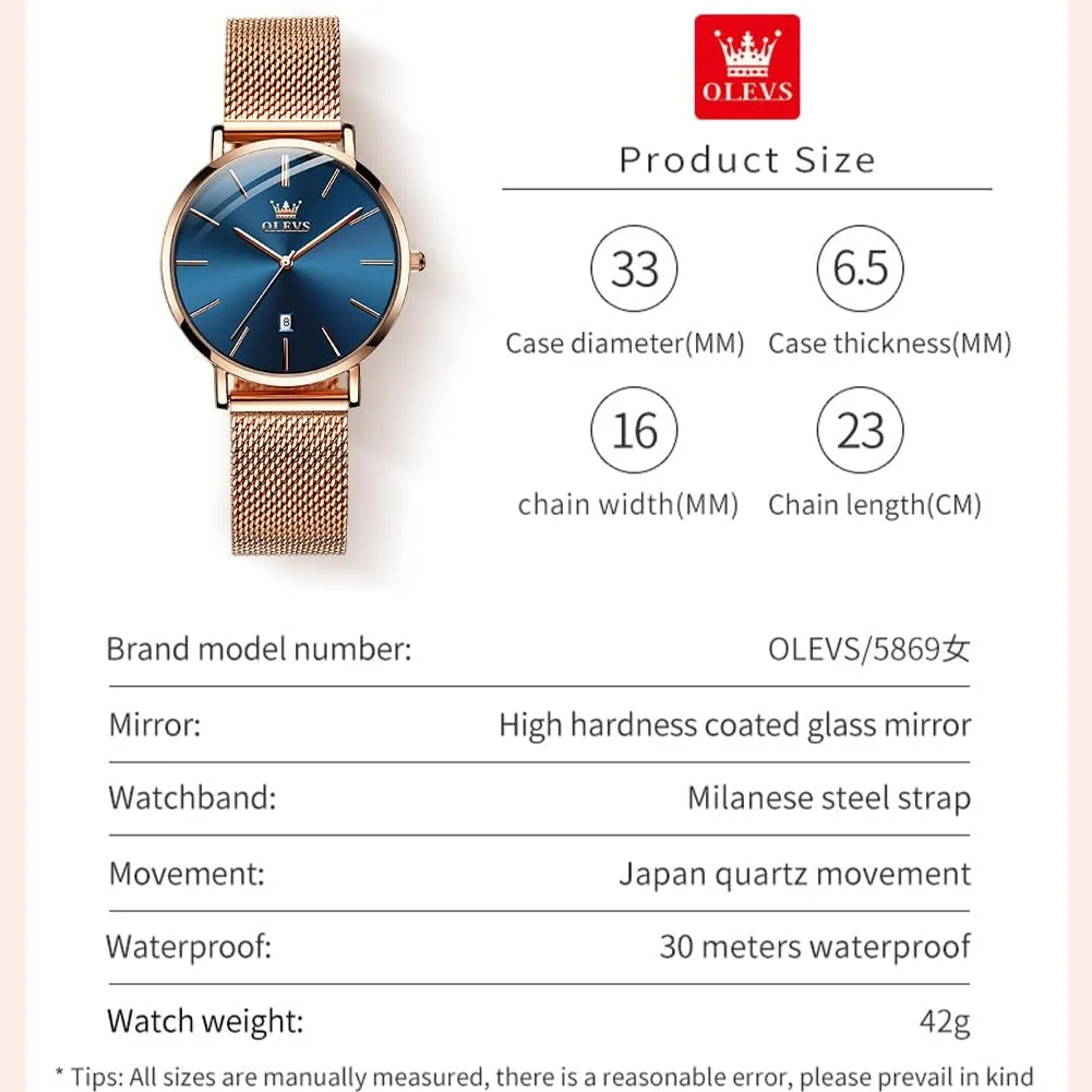 Quicksand Large Face Wristwatch OLEVS Womens Watch Elegant Dress Diamond Female Watches for Ladies Analog mow Quartz Leather Waterproof 