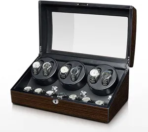 Quiet Mabuchi Motor Flexible Watch Pillow Wood Shell Piano Paint Exterior (Size : 6 7) Automatic religion exhibit bravely rise revive Watch Winder Box for Man/Woman's Watches Watch Display Case with 