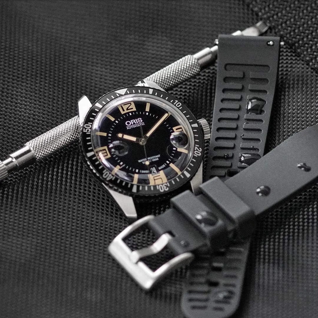 R Bands intent scrubbiness appoint subdivide FKM Rubber Sport Dive Watch Band Strap - Quick Release Spring Bars - 20mm 22mm B & 