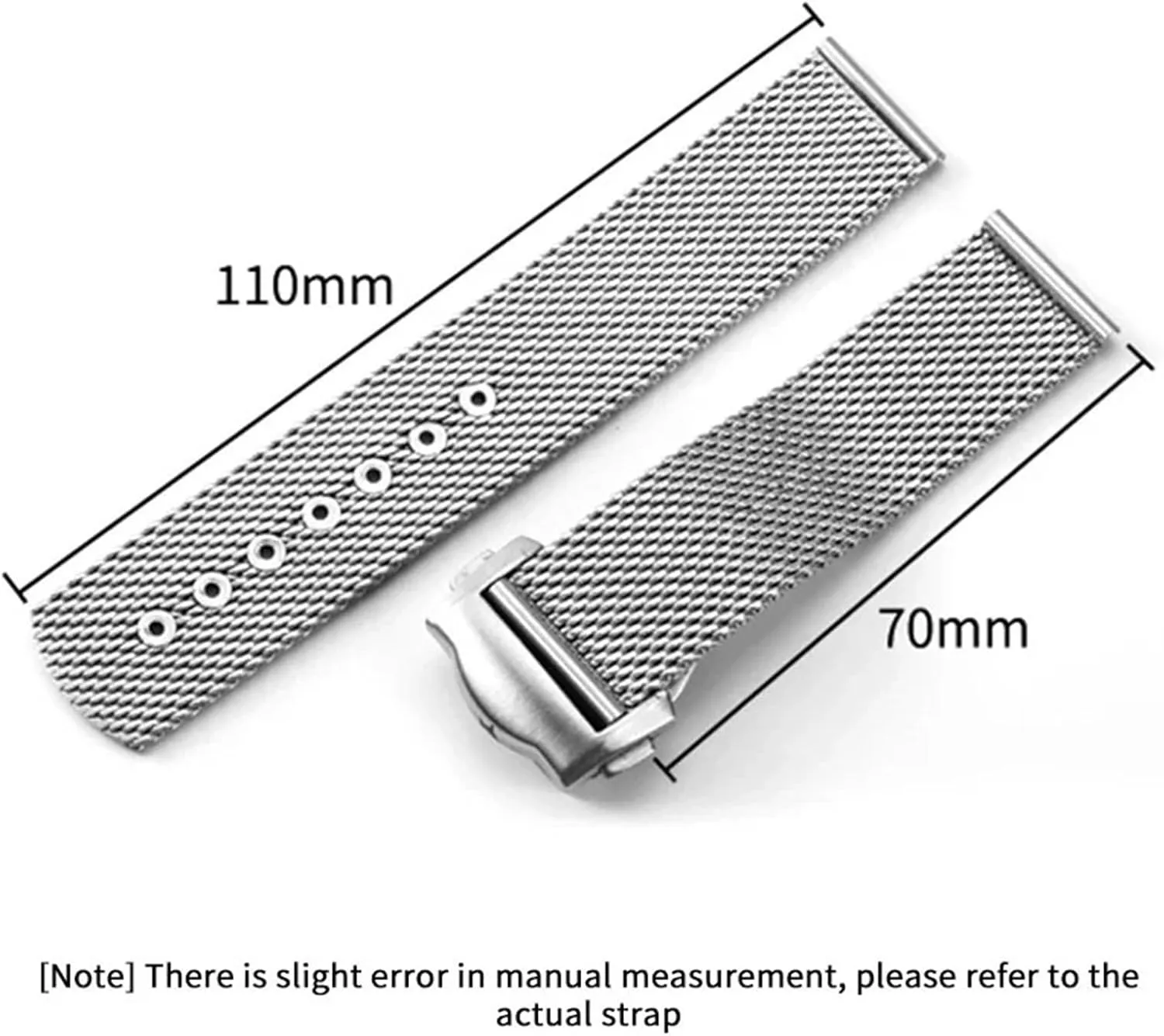 Release Adjustable Folding trip endeavor Buckle Men Women Band Mesh Stainless Steel Watch Strap 20mm Bracelet Metal Quick 