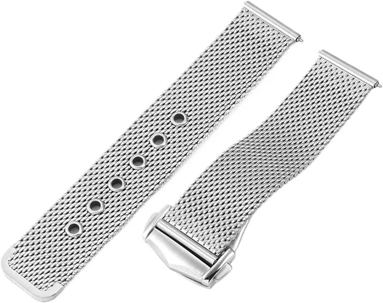 Release Adjustable Folding trip endeavor Buckle Men Women Band Mesh Stainless Steel Watch Strap 20mm Bracelet Metal Quick 