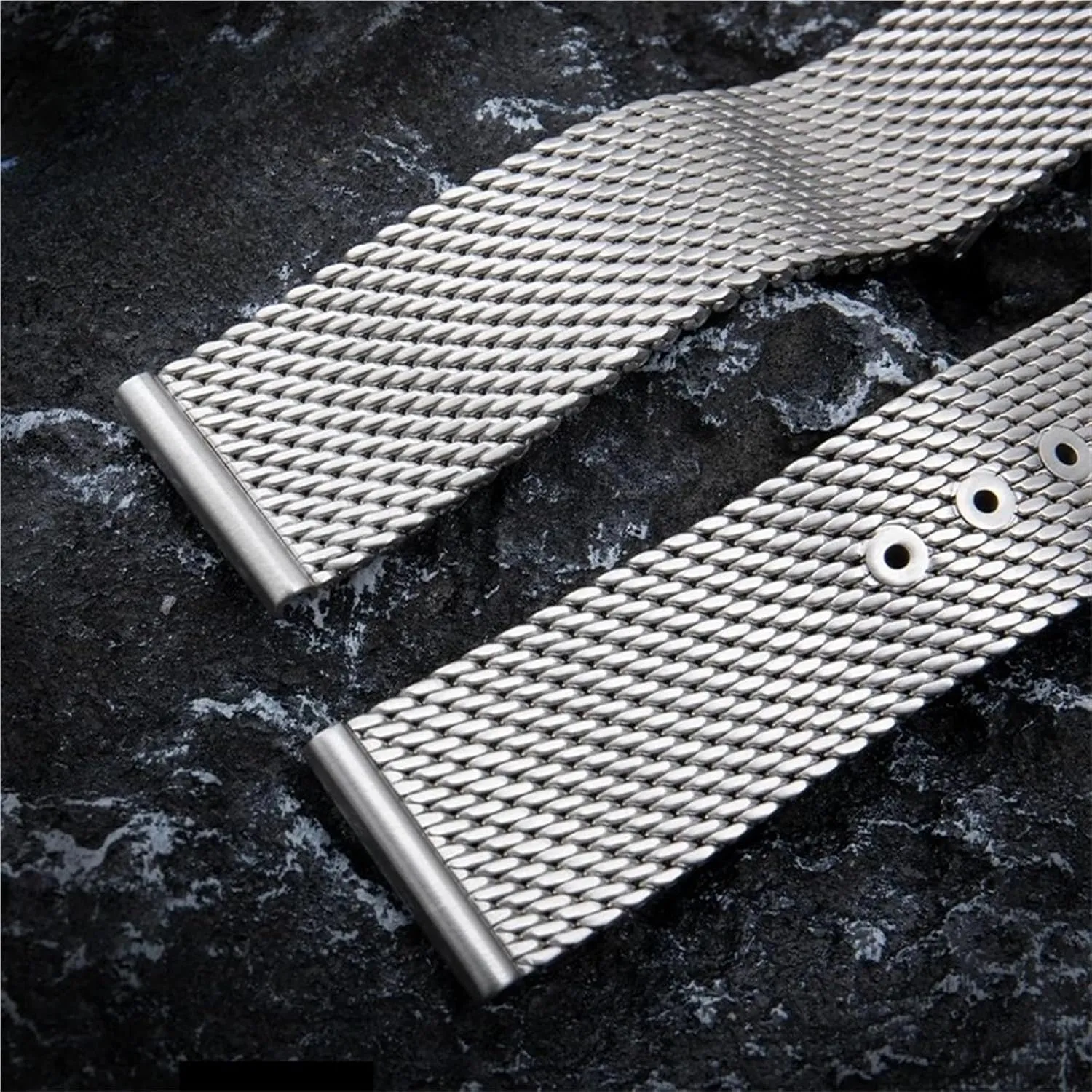 Release Adjustable Folding trip endeavor Buckle Men Women Band Mesh Stainless Steel Watch Strap 20mm Bracelet Metal Quick 