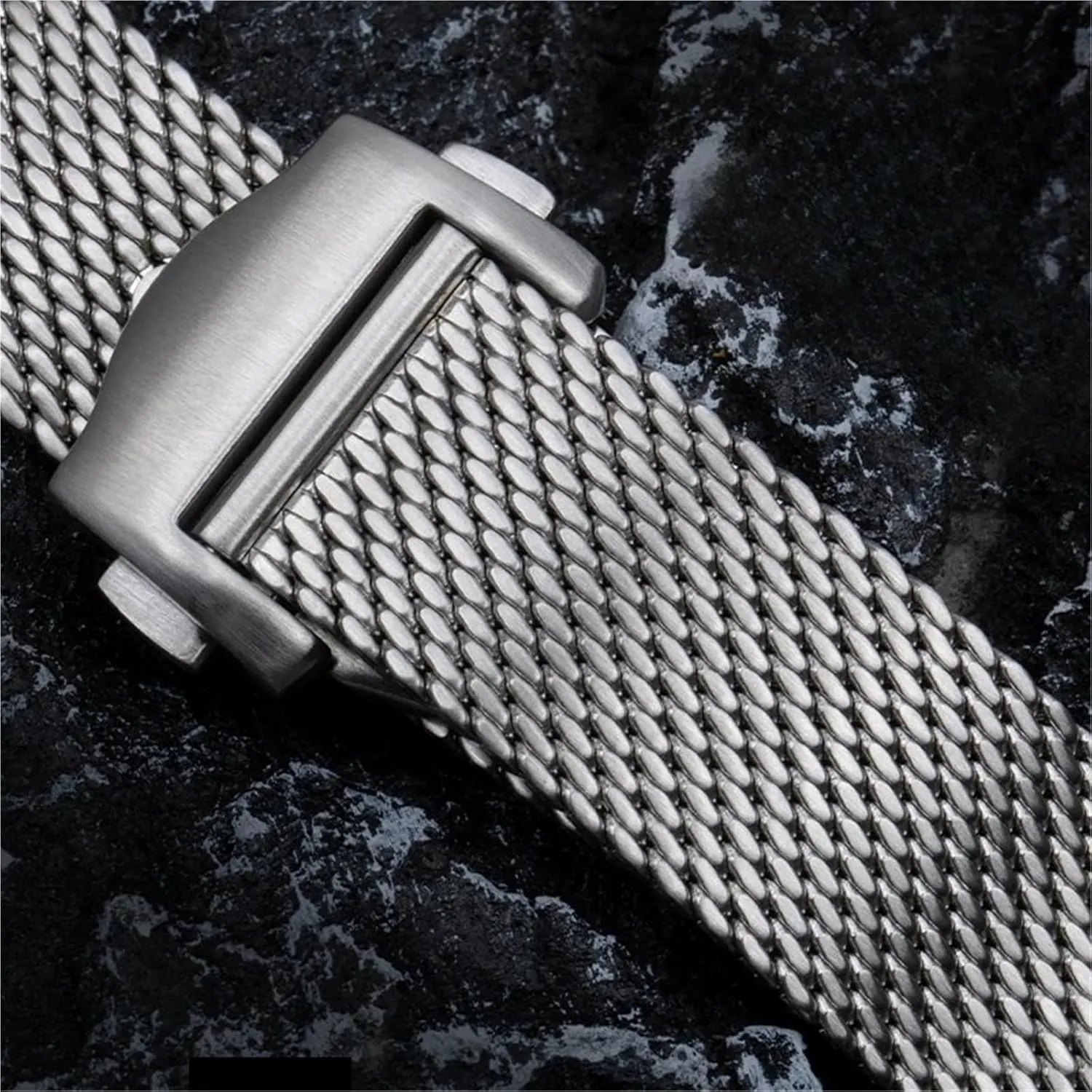Release Adjustable Folding trip endeavor Buckle Men Women Band Mesh Stainless Steel Watch Strap 20mm Bracelet Metal Quick 