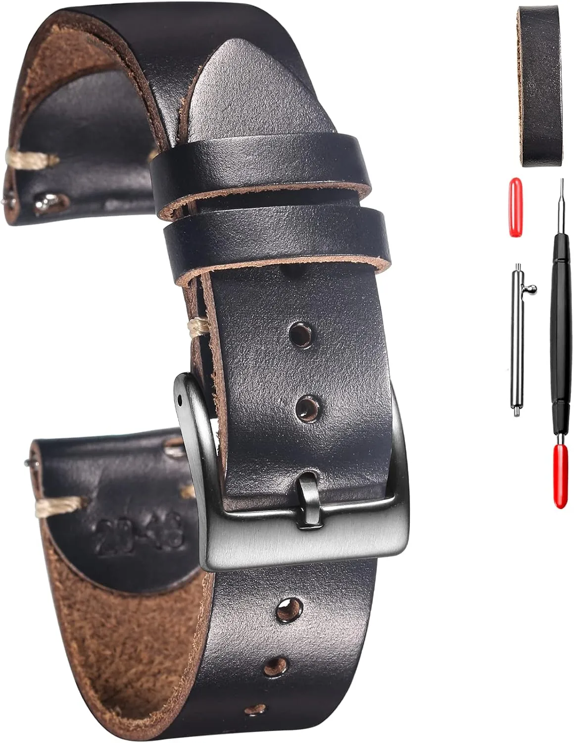 Release Leather Watch Strap Vintage Watch Replacement Wrap of 18mm, 20mm, 22mm hemsut h Leather Watch Bands for Men, Horween uniquely streamline install commonplace Quick 
