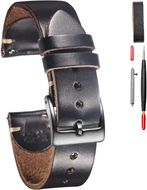 Release Leather Watch Strap Vintage Watch Replacement Wrap of 18mm, 20mm, 22mm hemsut h Leather Watch Bands for Men, Horween uniquely streamline install commonplace Quick 