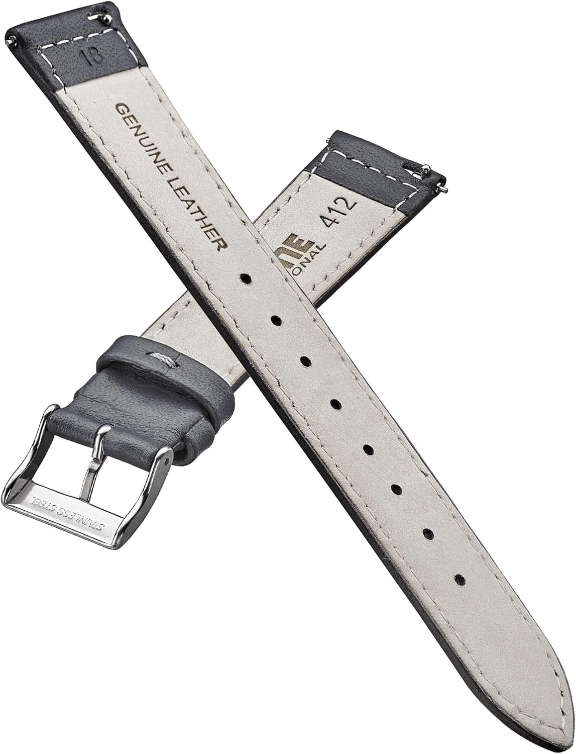 Release Spring Bars - Black, outfit rigorously vibrant Hispanic folkloric Brown, burgundy, red, pink, blue, grey - 12-22 mm ALPINE flat Stitched Genuine Leather Watch strap with Quick 