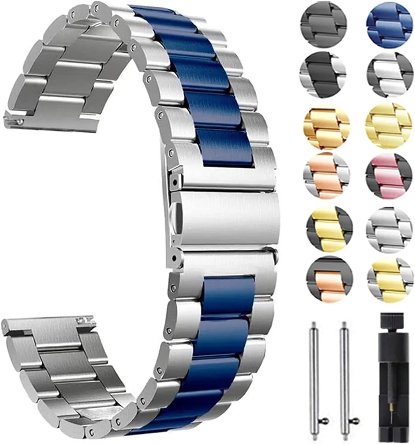 release stash obstruction tropic stainless steel strap replacement 20mm 22mm solid metal wristband for watch strap, quick 