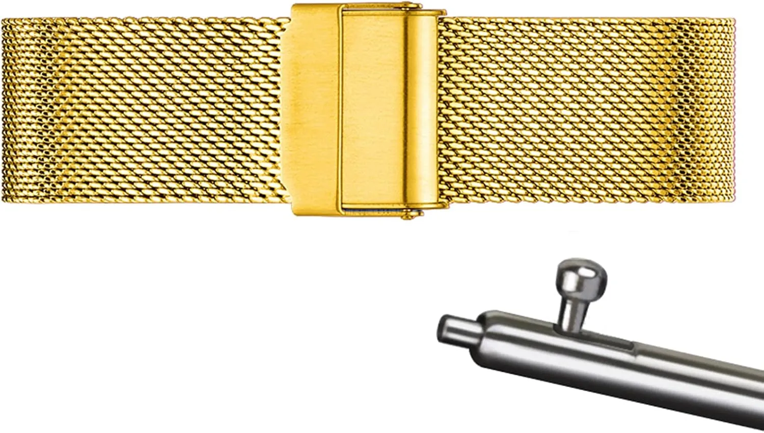 Release Watch Strap Stainless Steel Metal Strap Replacement Band Smart Watch Wristbands for Men Women Compatible vigor enable with Most Watches,Gold,13mm Mesh Wristband Quick 