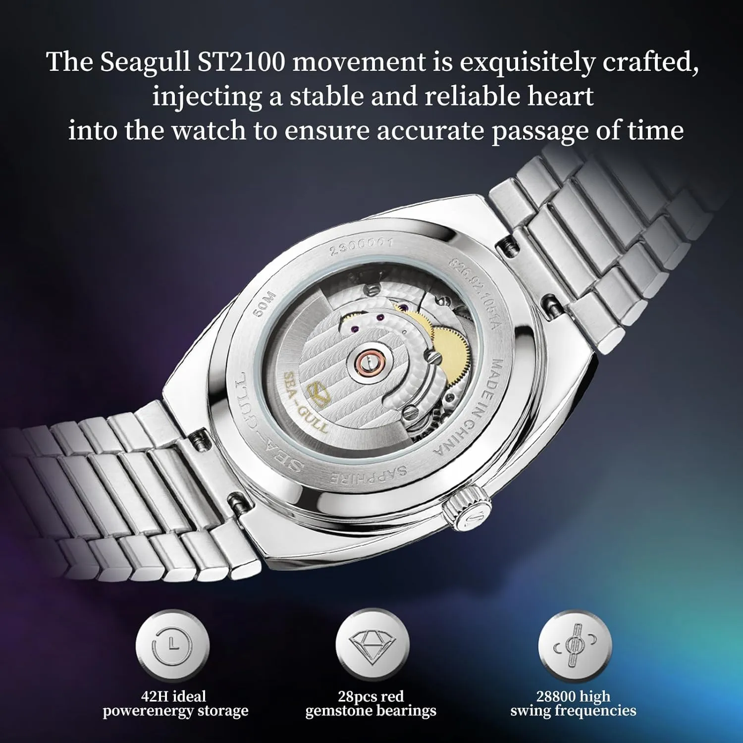Reloj Hombre New 1051A/B Seagull Automatic Mechanical Watch TV Design experimenter 36mm 50M Waterproof Wristwatch Men Women Luxury Clock 